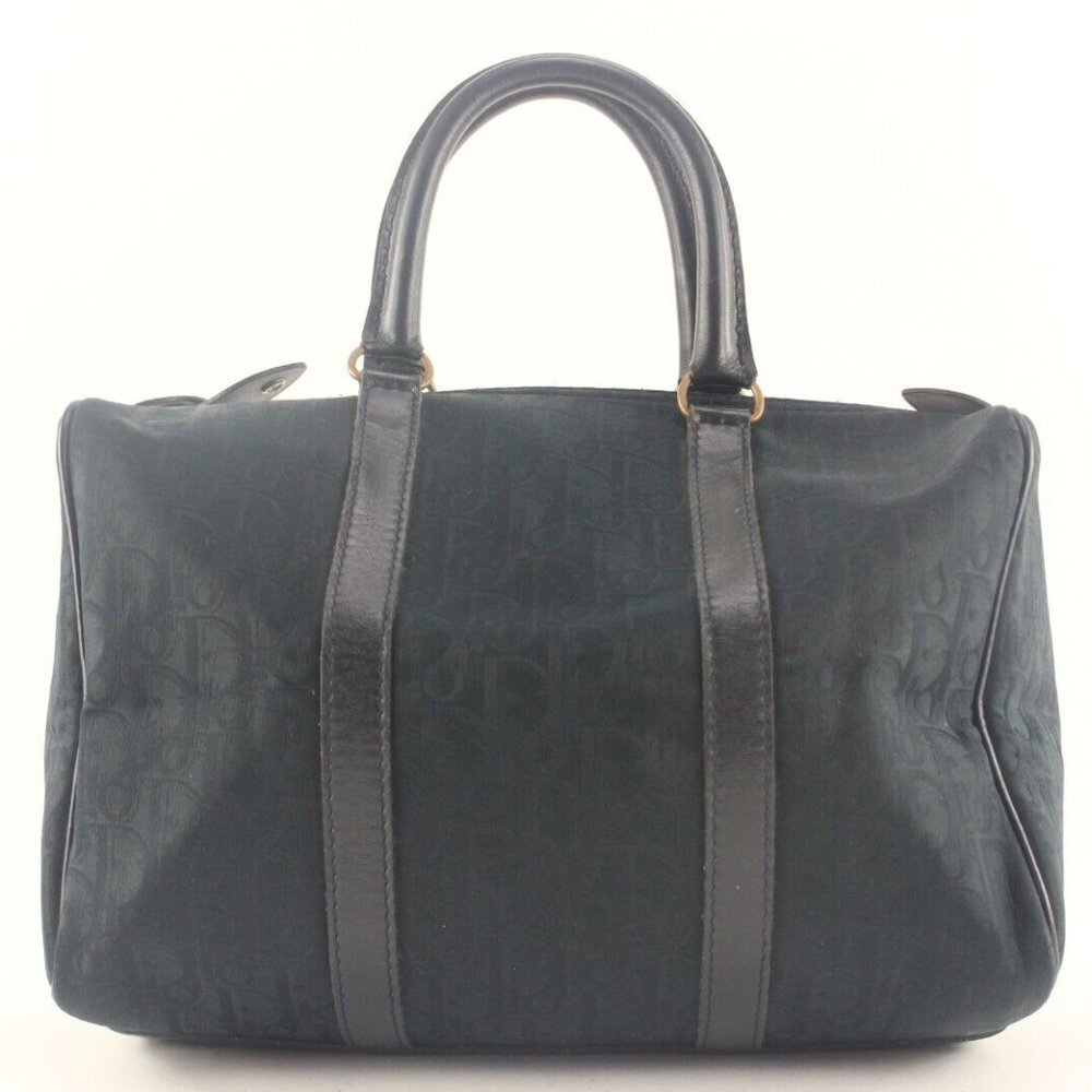 Dior Navy Embossed Nubuck Boston Bag 1D713K